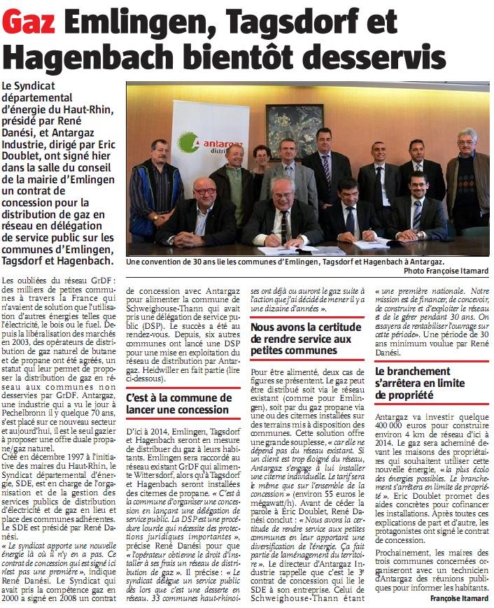 Gaz : Emlingen, Tagsdorf et Hagenbach bientôt desservis Gaz : Emlingen, Tagsdorf et Hagenbach bientôt desservis