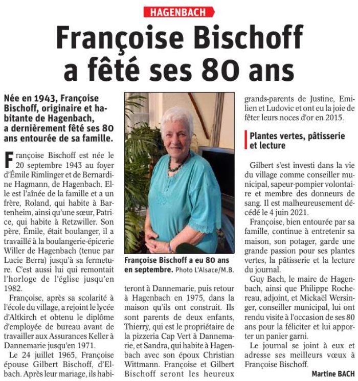 L'Alsace du 22 octobre 23 L'Alsace du 22 octobre 23