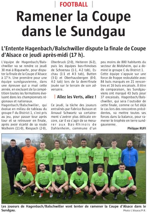 L'Alsace du 30.05.2019 L'Alsace du 30.05.2019