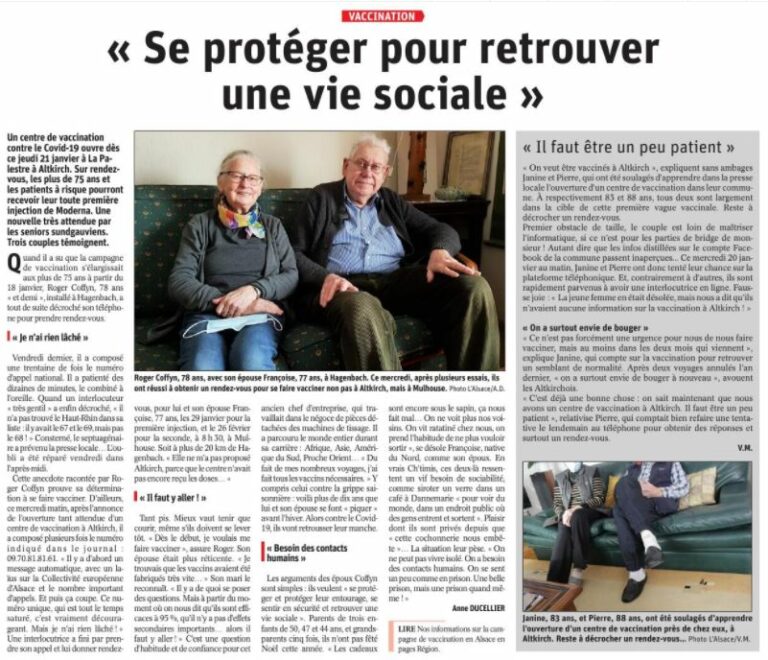 « Se protéger pour retrouver une vie sociale » « Se protéger pour retrouver une vie sociale »